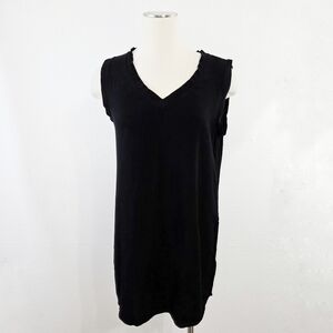 Cloth & Stone V-neck Sleeveless Hi Low Hem Black Tank Tunic Top Size Small